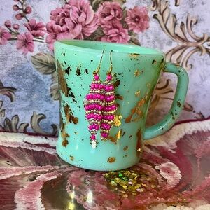 Pink Beaded Earrings